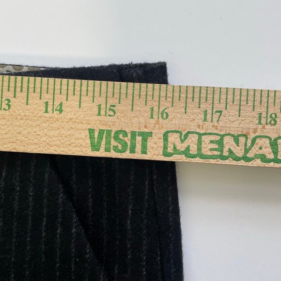 Y2K Sisley Black Pin Stripe Wool Bell Bottom Low Rise Pants Women Size 42 / 8 US - Picture 11 of 11